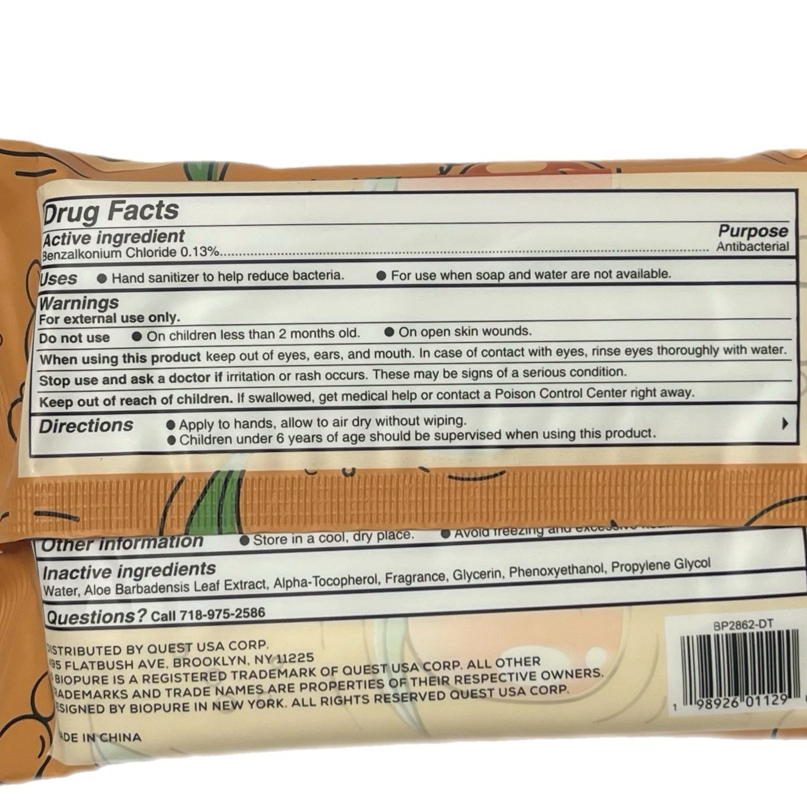 Biopure 2 Pk 80 Total Anti-Bacterial Hand Wipes Peach Champagne- New