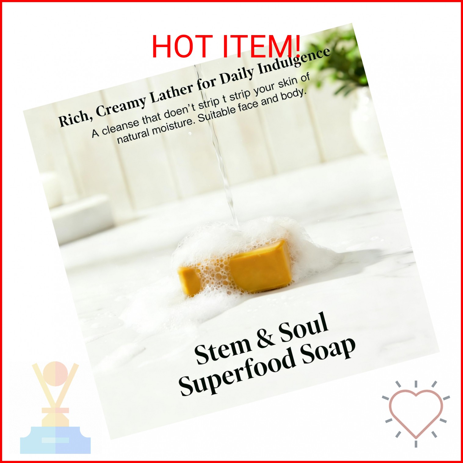 Stem and Soul Soap, Upgraded Stem & Soul Turmeric Lemon Soap Bar For Dark Spots,