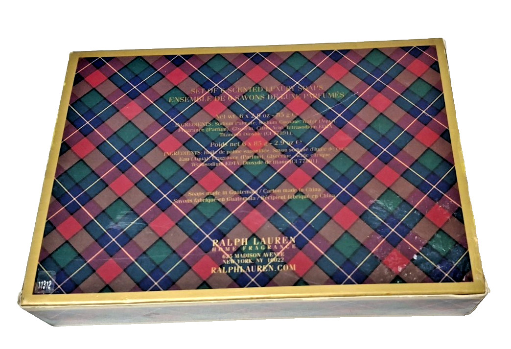 RALPH LAUREN Set of (6) Holiday Wreath Scented Luxury Soaps 2.9oz Each – Estate