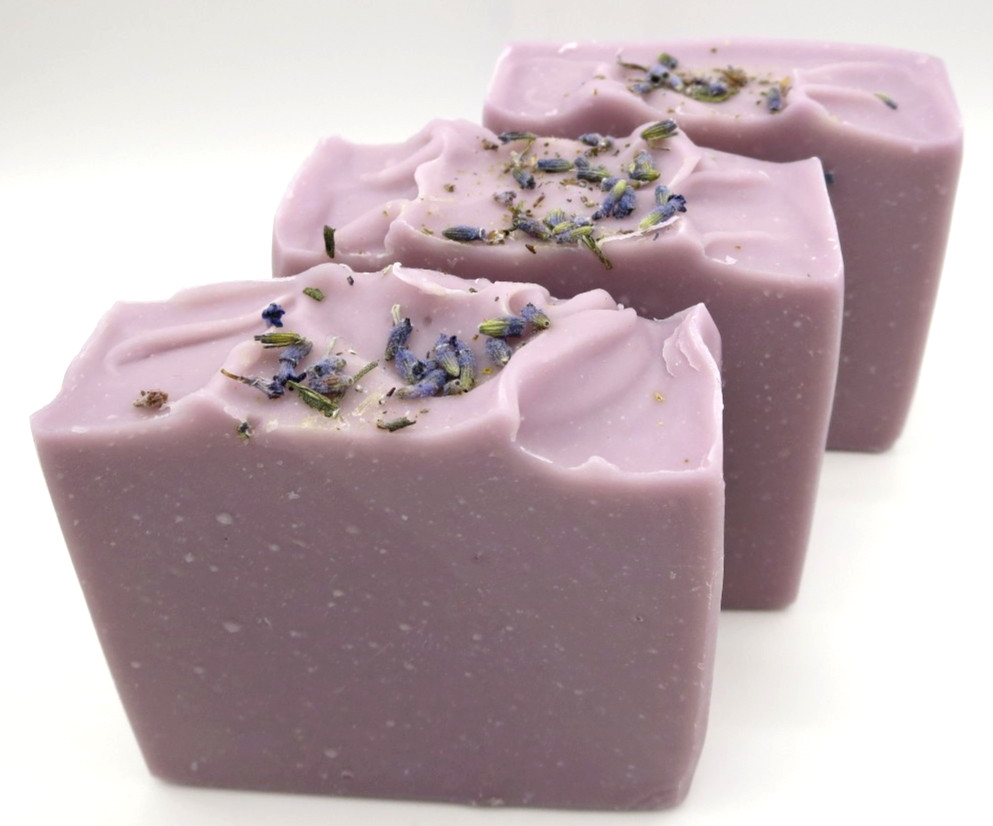 NATURAL HANDMADE LAVENDER SOAP COLD PROCESSED NON-TOXIC VEGAN UNISEX 3.5