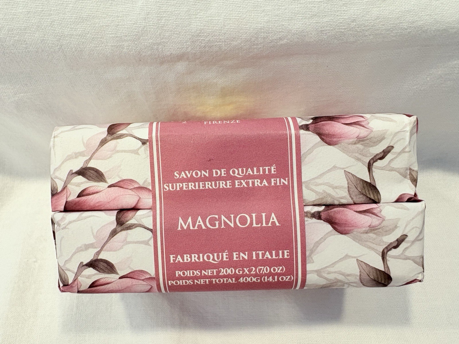 Hopificio Italian Luxury Bath Bar Soap 2 Pack Classic Magnolia Triple Milled