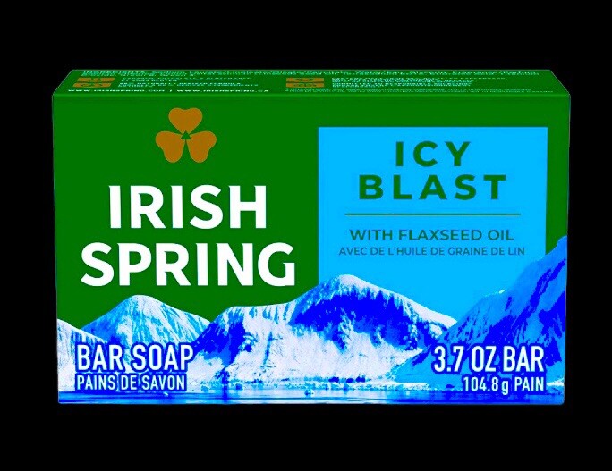 9 Irish Spring Icy Blast Deodorant Bar Soap:(3pk x 3),12hr Fresh, w Flaxseed Oil