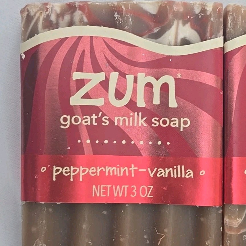 6-PACK Zum Goat’s Milk Soap Bar Peppermint Vanilla Frosted Fir Frankincense 3 oz