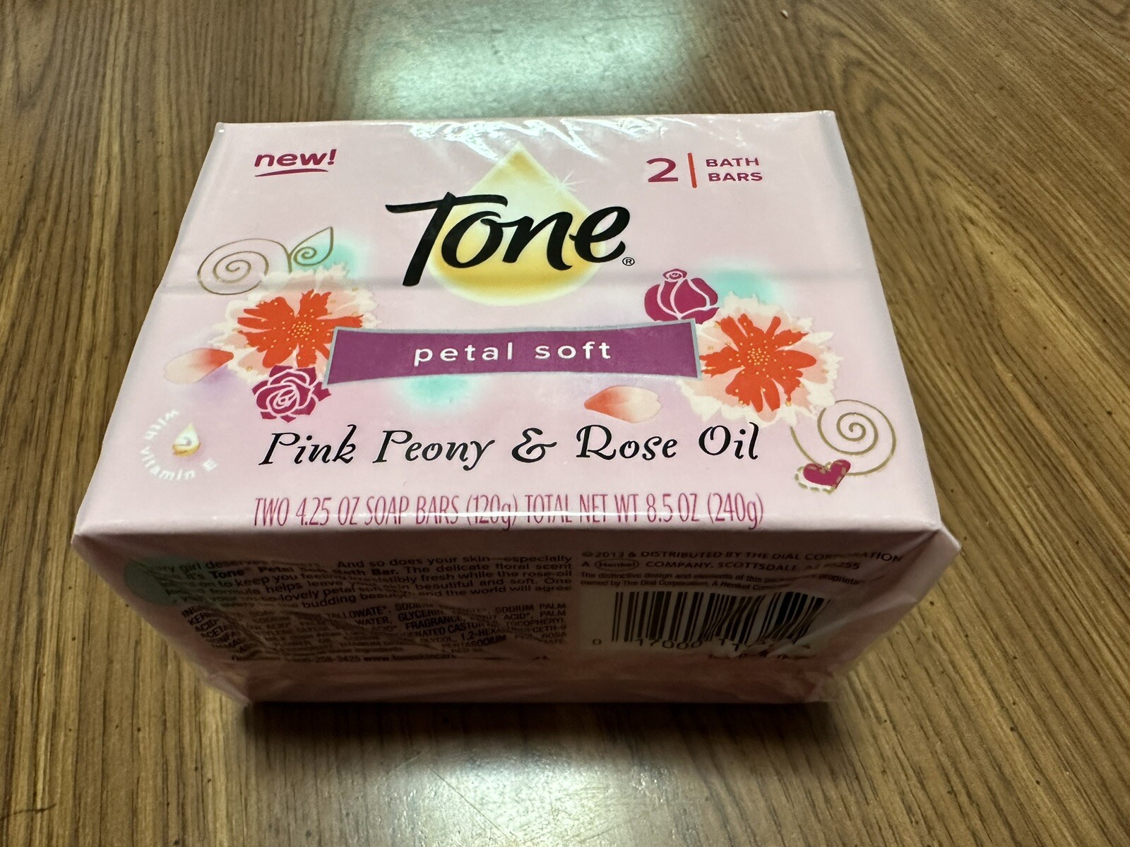 2 Pack TONE Petal Soft Pink Peony & Rose Oil Beautifying Bar Soap 4.25 oz HTF