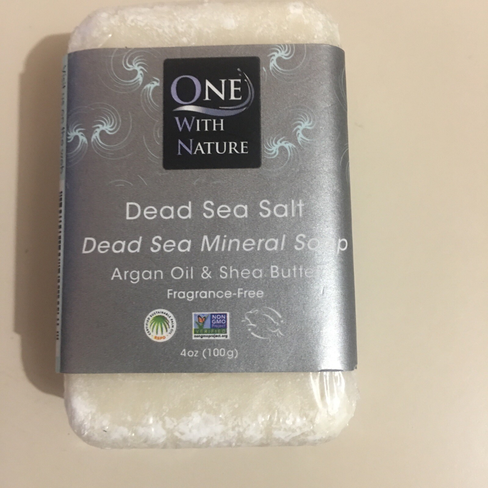 One With Nature Dead Sea Mineral Soap 4 OZ Bar with Argan Oil & Shea Butter NEW