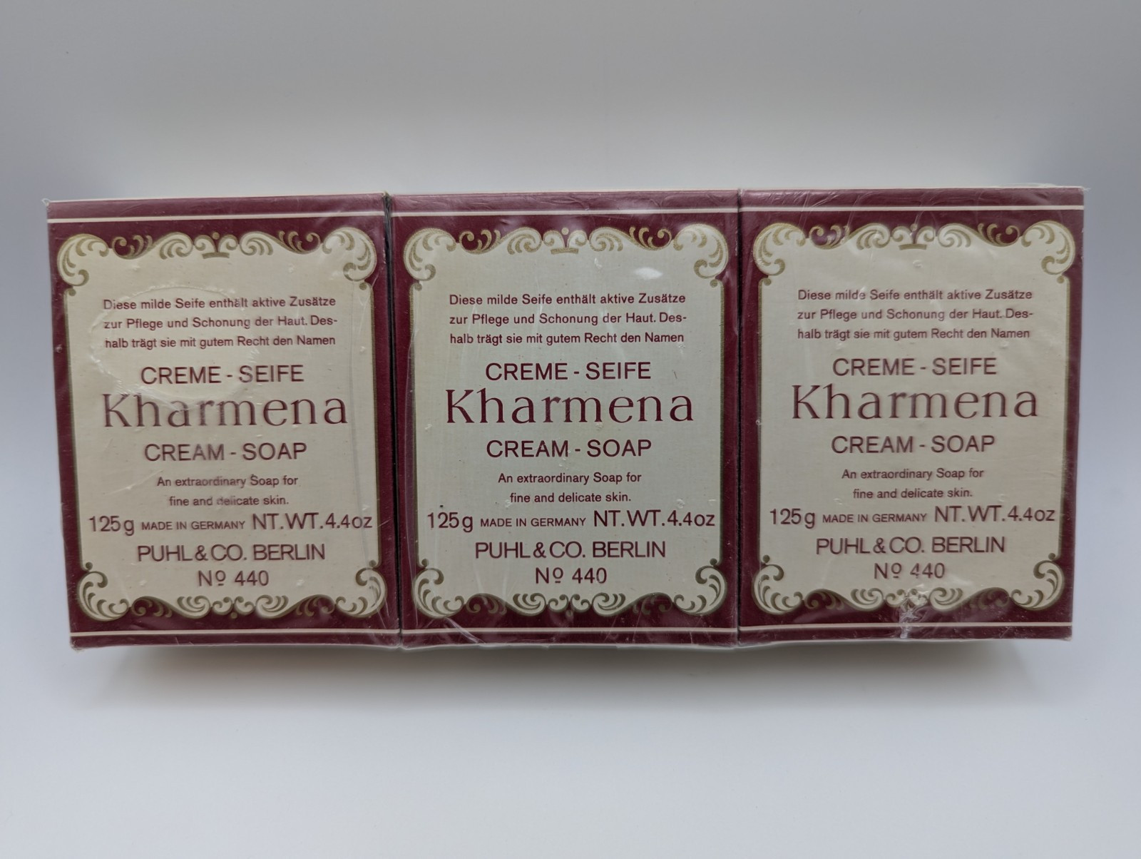 Creme-Seife Kharmena Soap Puhl & Co. Berlin 125g each Savon-Creme 3 BOXES SEALED
