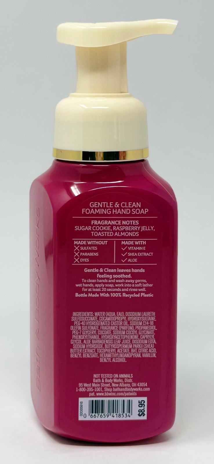 1 BATH BODY WORKS RASPBERRY HOLIDAY PIE BAR GENTLE CLEAN FOAMING HAND SOAP WASH
