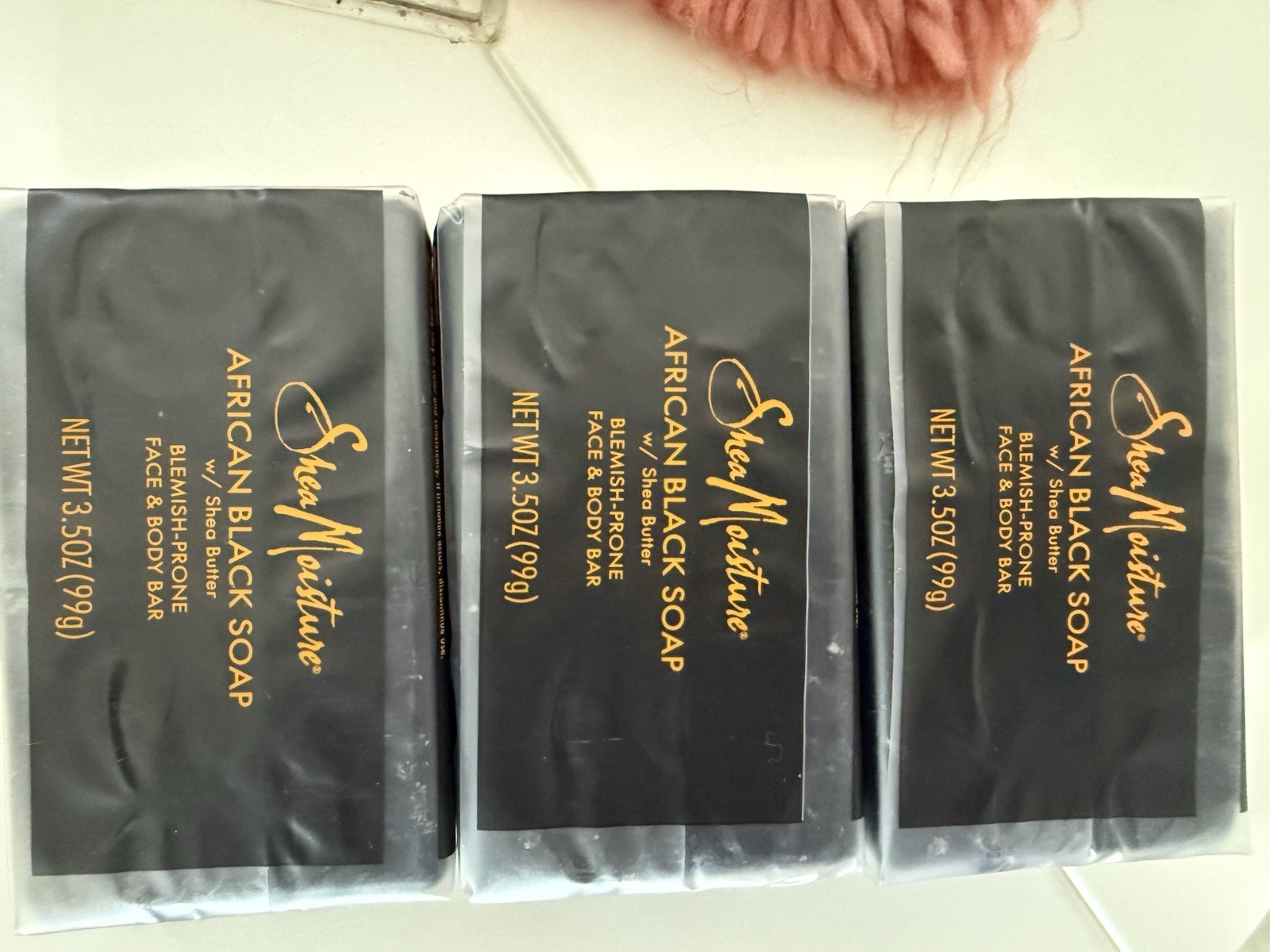 Lot of 3 Shea Moisture African Black Soap Blemish Prone Face & Body Bar 3.5 oz