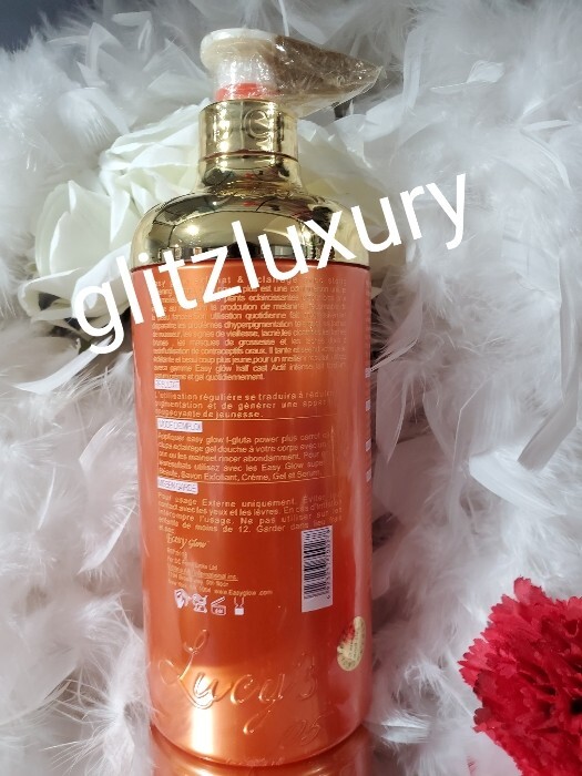 Easy glow super exfoliating whitening shower gel. Carrot & glutathione 1000ml x1