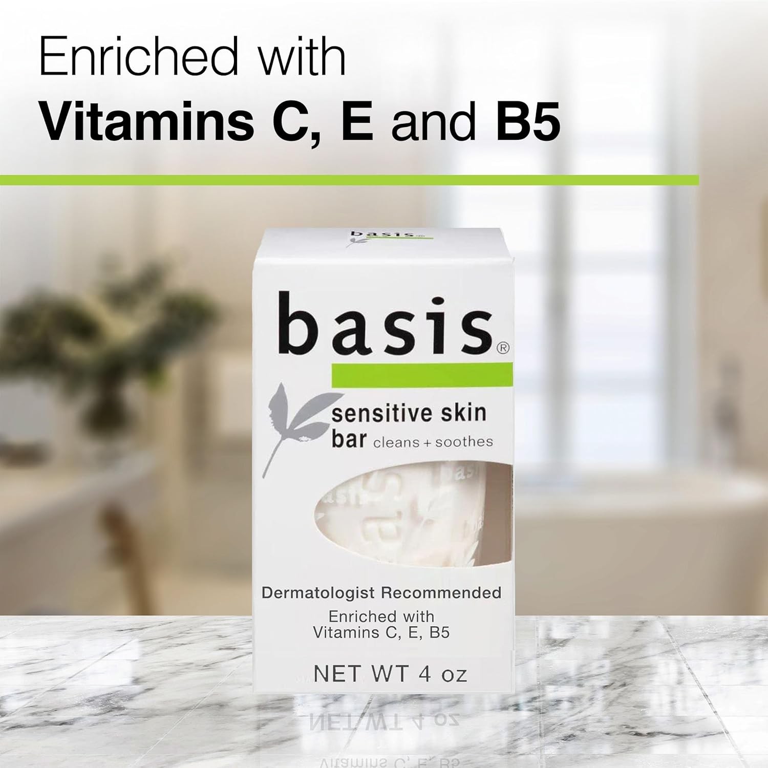 Basis Sensitive Skin Bar Soap for Body, Hands and Face, Unscented Bar…