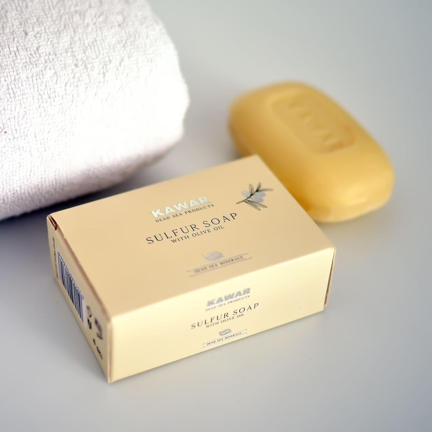 Natural Dead Sea Sulfur Soap with Olive Oil for Oily Skin | 4.2 oz, 2-Pack