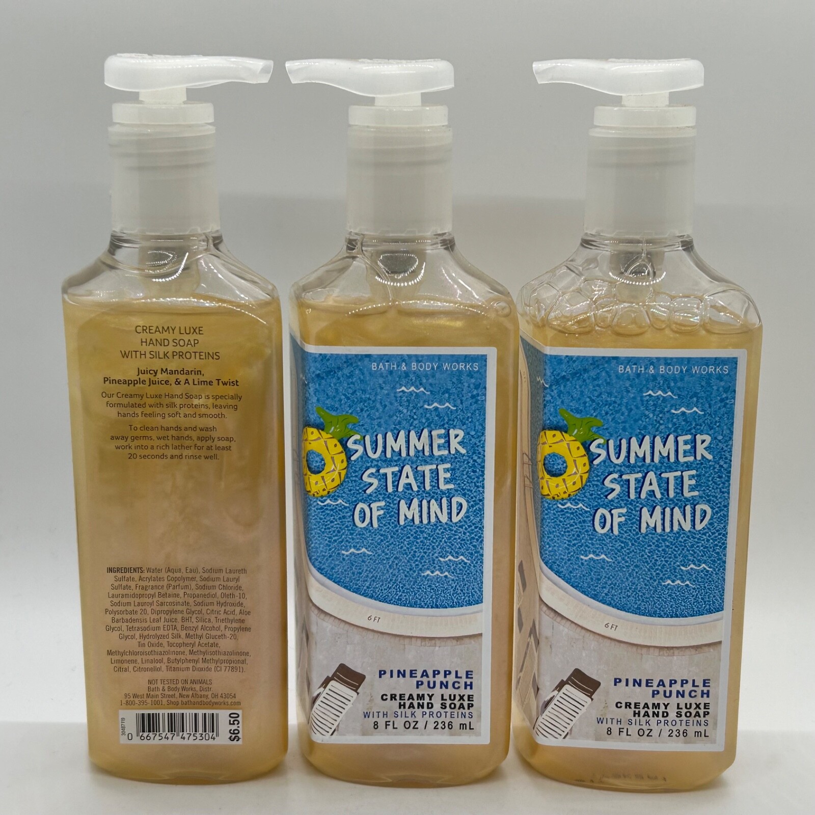3 Bath & Body Works Summer State of Mind Pineapple Punch Creamy Luxe Hand Soap