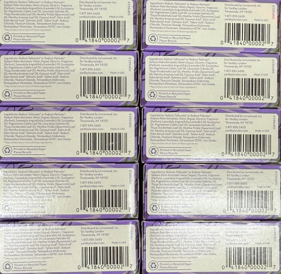 Yardley London English Lavender Moisturizing Bath Soap 4oz Each 12pc