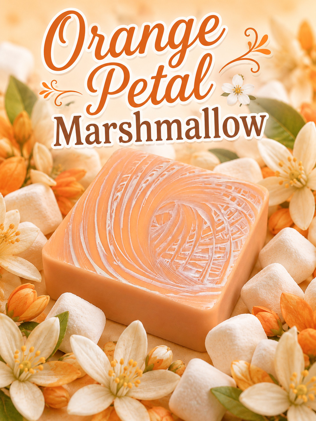 Handcrafted Goat Milk Soap ~ BIG 5 oz Bar ~ Orange Petal Marshmallow