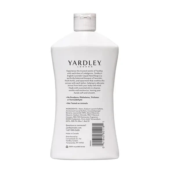 Yardley London English Lavender Liquid Hand Soap Refill 16oz – Lot of 4