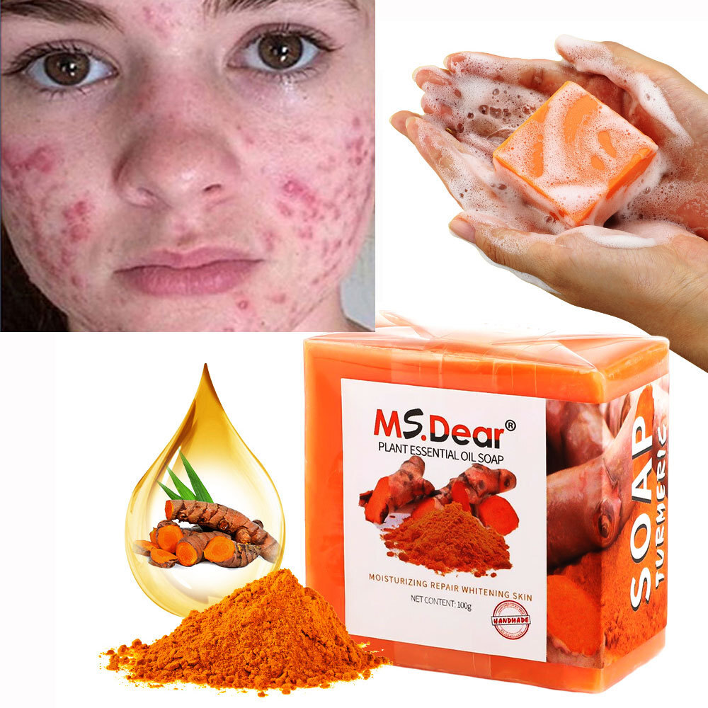 5/1x Tumeric Soap Skin Whitening Dark Spots lightening Acne Brightening Turmeric