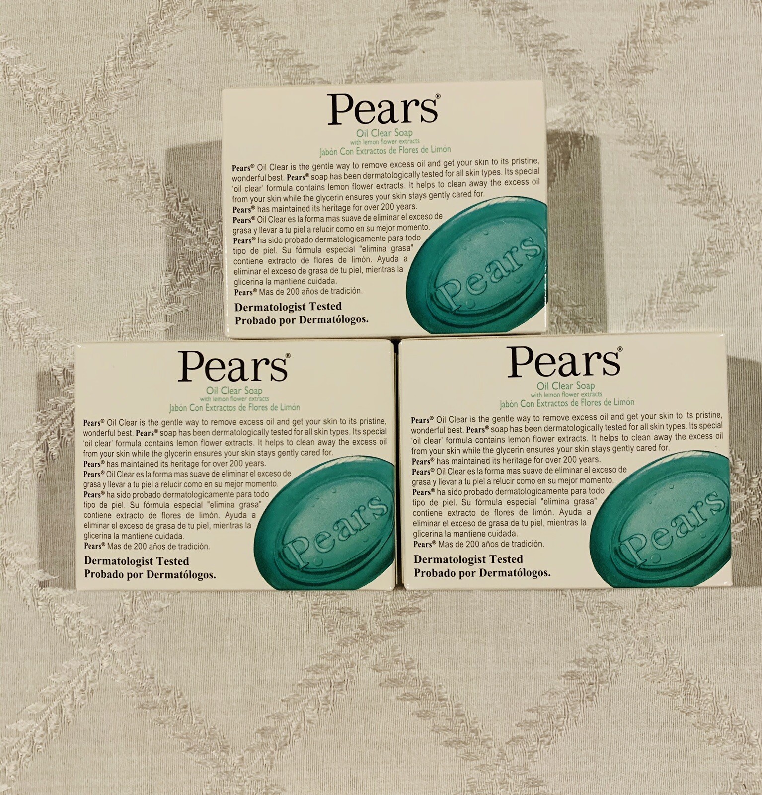 3 Unilever Pears Lemon Flower Extract Dermatologists Tested Soap 3.5 oz