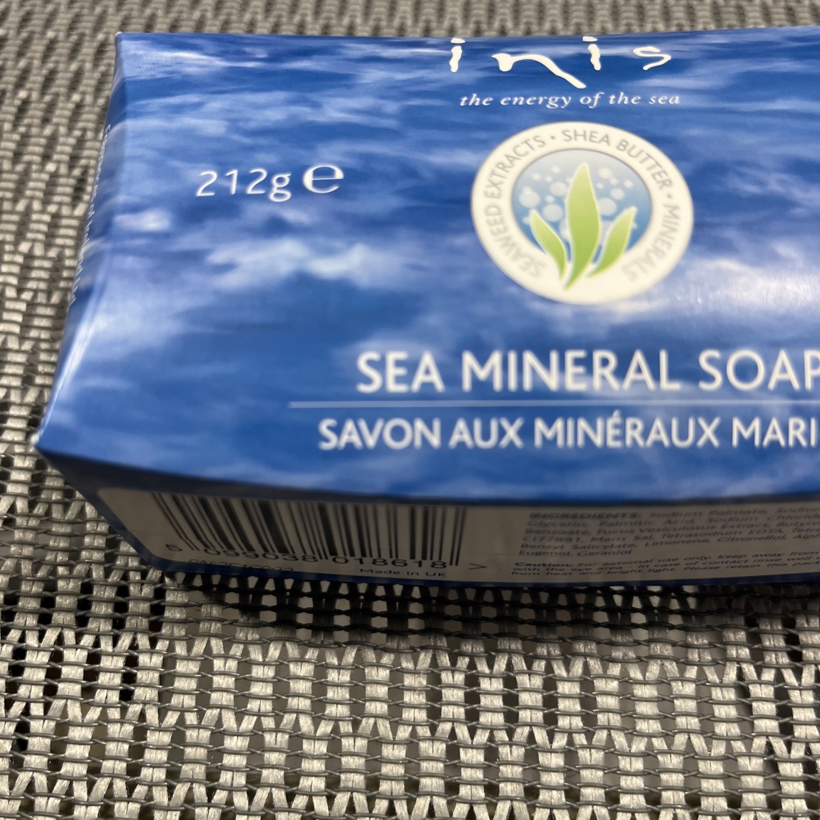 Inis Large Sea Mineral Bar Soap 7.4 oz./212g. Shea Butter Seaweed Extracts New