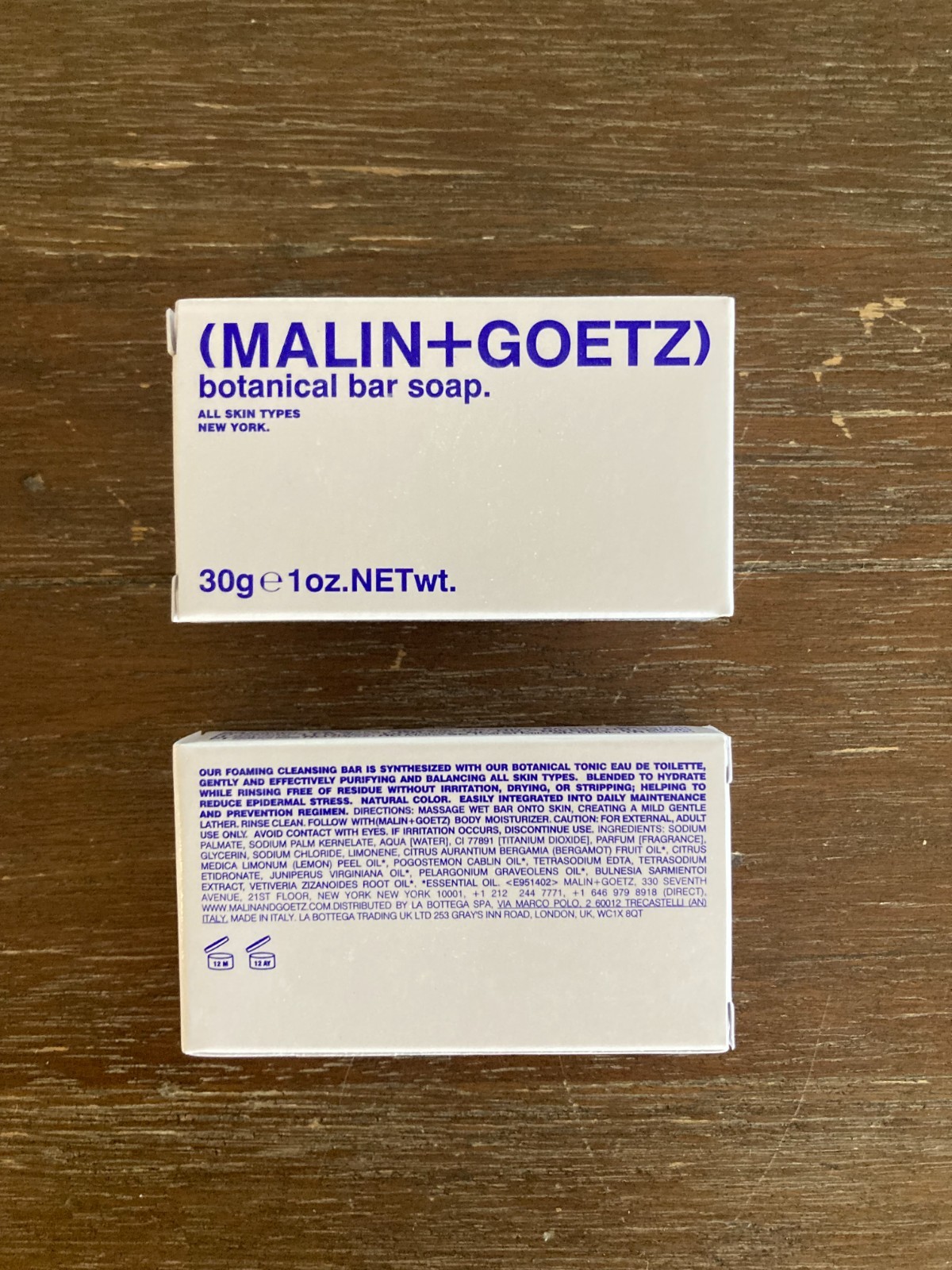 Lot of 50 MALIN + GOETZ Botanical Bar Soaps 1 oz. individually boxed – NEW