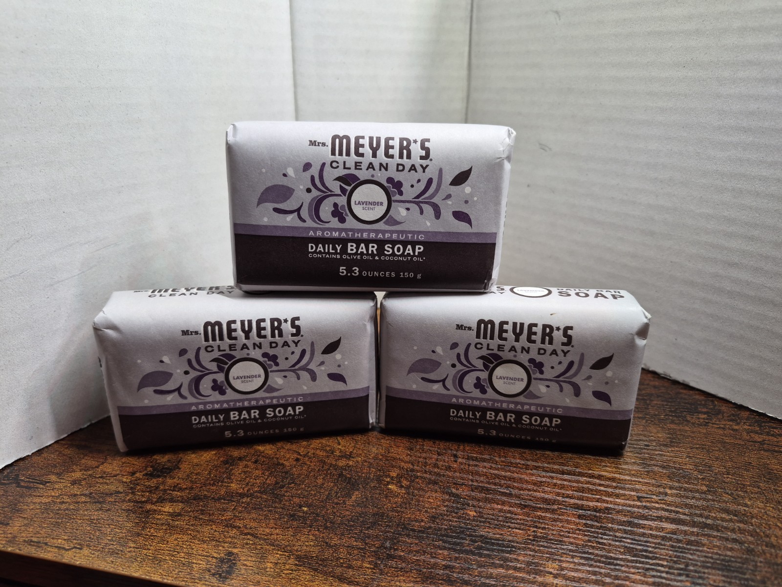 3 Mrs. Meyer’s Clean Day Lavender Scent Aromatherapeutic Daily Bar Soap 5.3oz