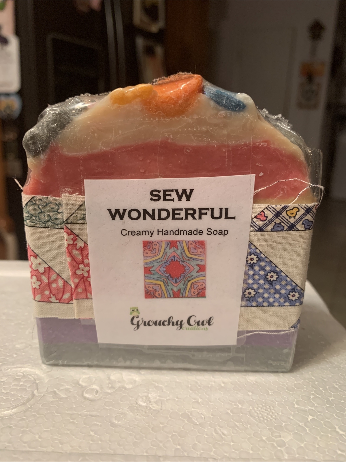 Sew Wonderful Buttons Bottles Scissors Decorated Creamy Handmade Soap Brand New