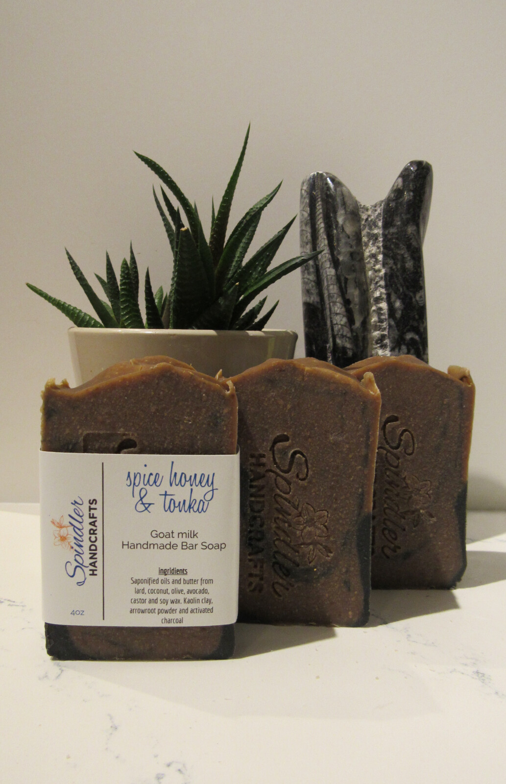SPICE HONEY & TONKA – Moisturizing Handmade-Homemade Lard Clay Bar Soap wt. 4oz