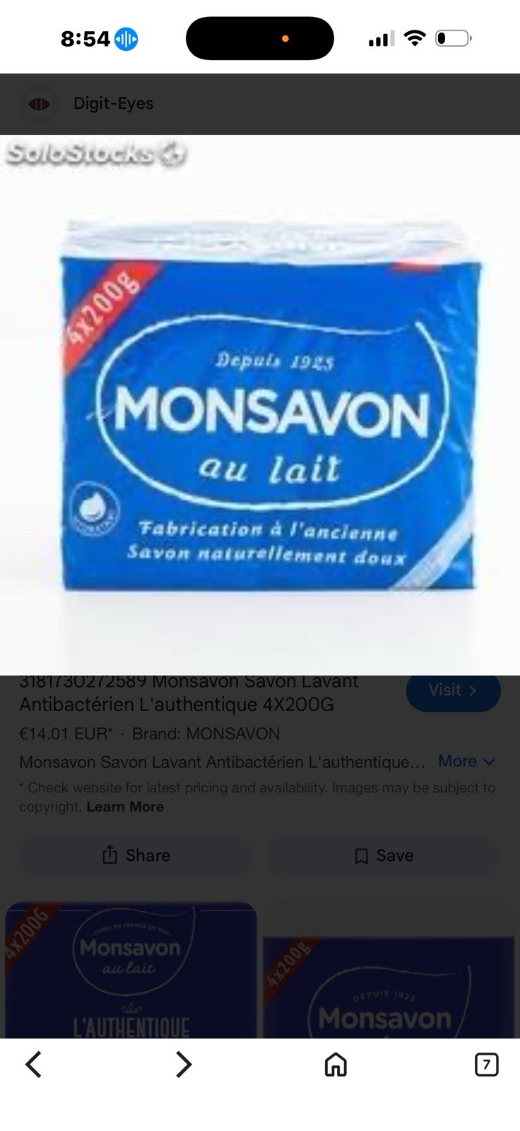 Monsavon Au Lait Naturally Gentle Milk Body Bar Soap 4x200g White Unisex