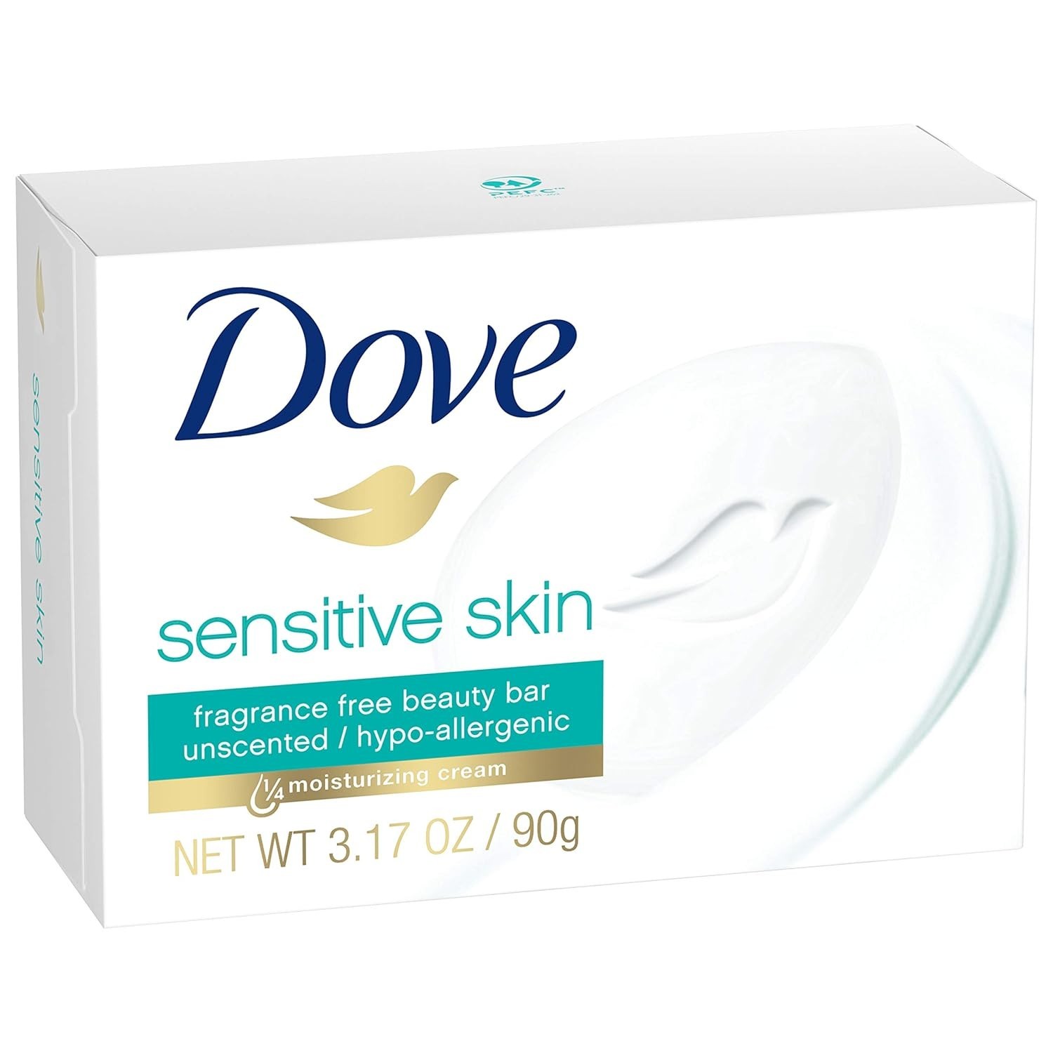 Hydrating 3.15 oz Hypoallergenic Soap Bars – Unscented, Pack of 8 for Soft Skin