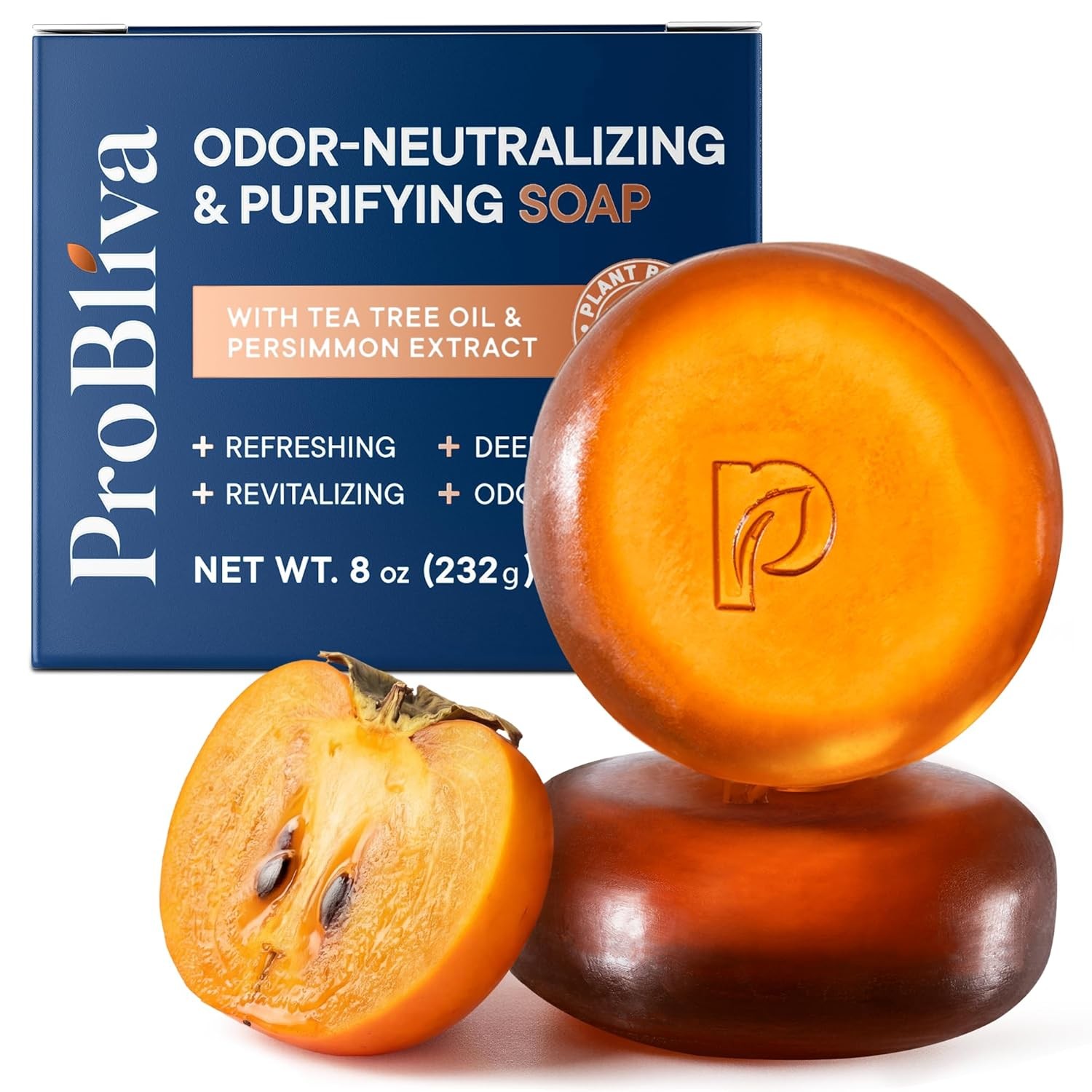 ProBliva Persimmon Soap for Aging Odor: Purifying & Odor-Neutralizing, 2 Bars