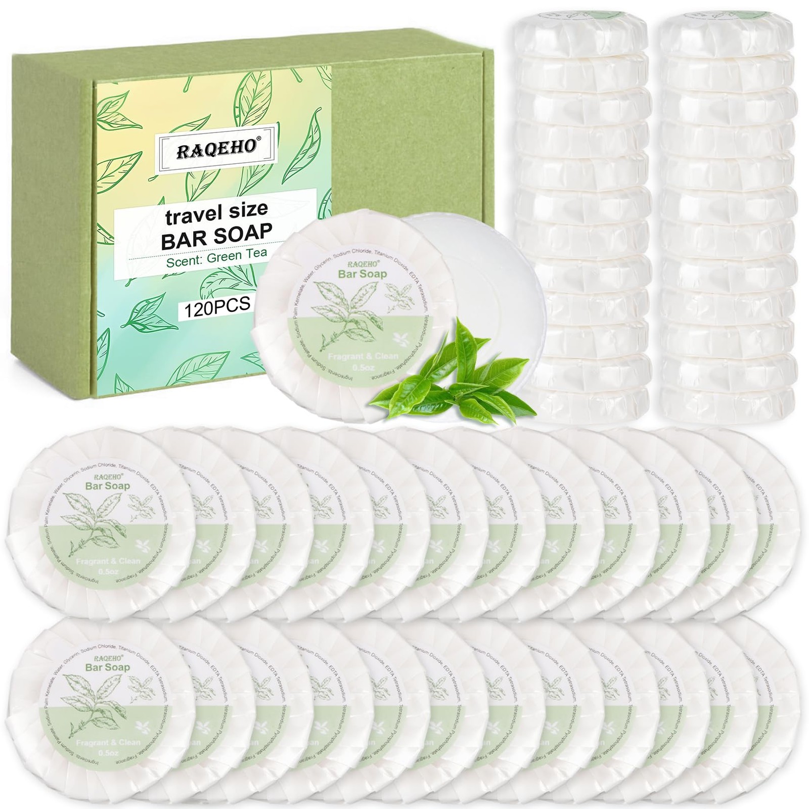 RAQEHO 120 Mini Bar Soap Bulk – Travel 0.5 Ounce (Pack of 120)