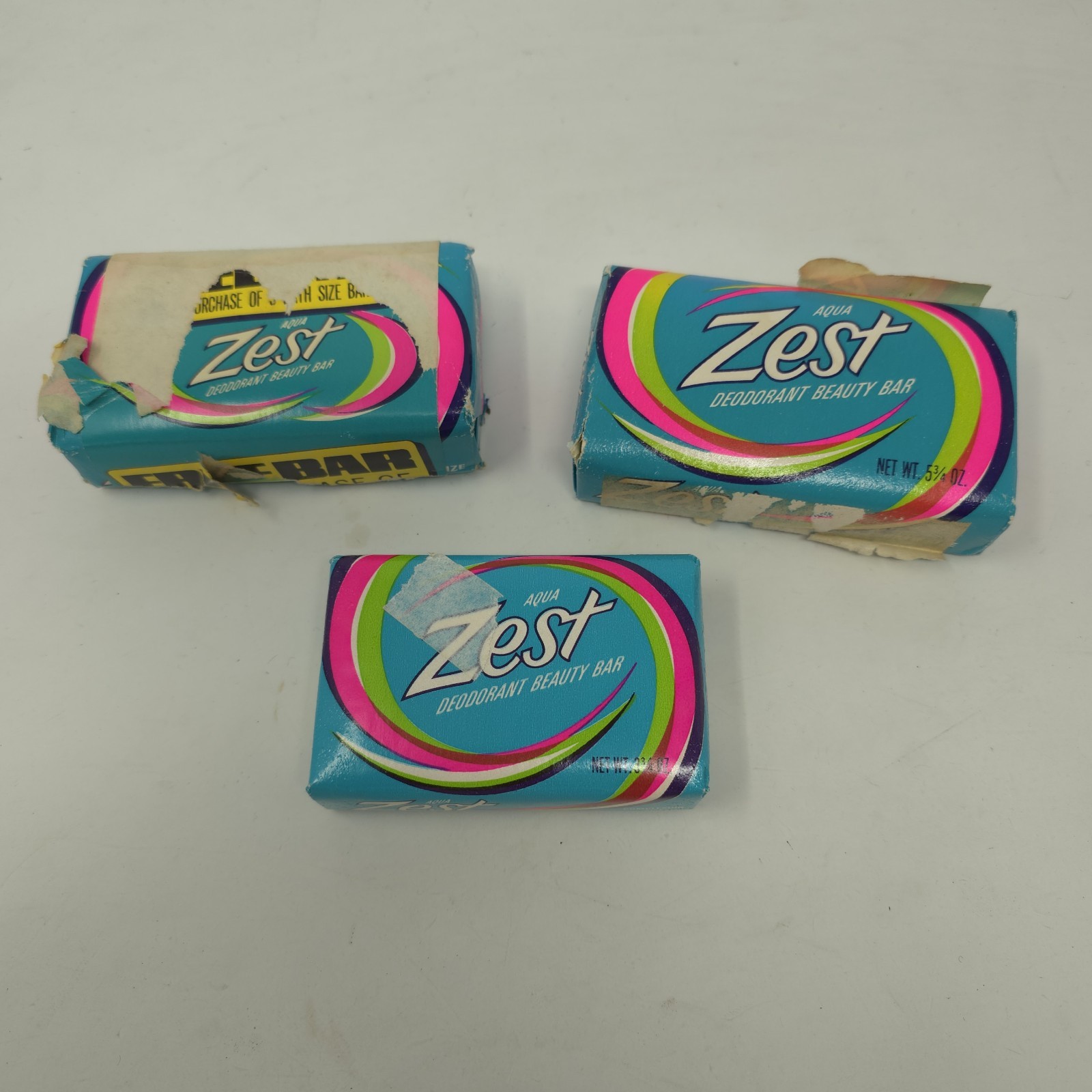 3 Vintage Zest Bar Soap Deodorant Beauty Bar 2x 5.75 oz & 1 3.75 oz