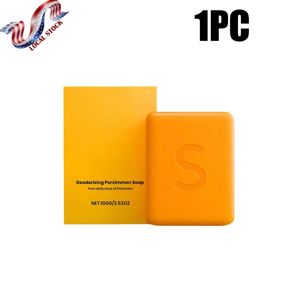 1-3PCS Persimmon Soap Bar Body Odor Control Deodorant Soap for Men&Women 2026NEW