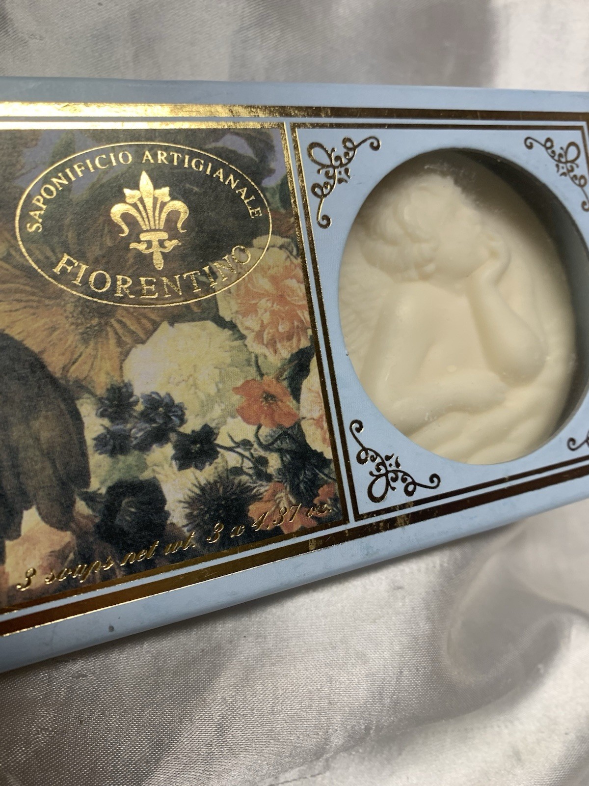 SAPONIFICIO ARTIGIANALE FIORENTINO 3 Angel Cherub Boxed Soaps Made In Italy