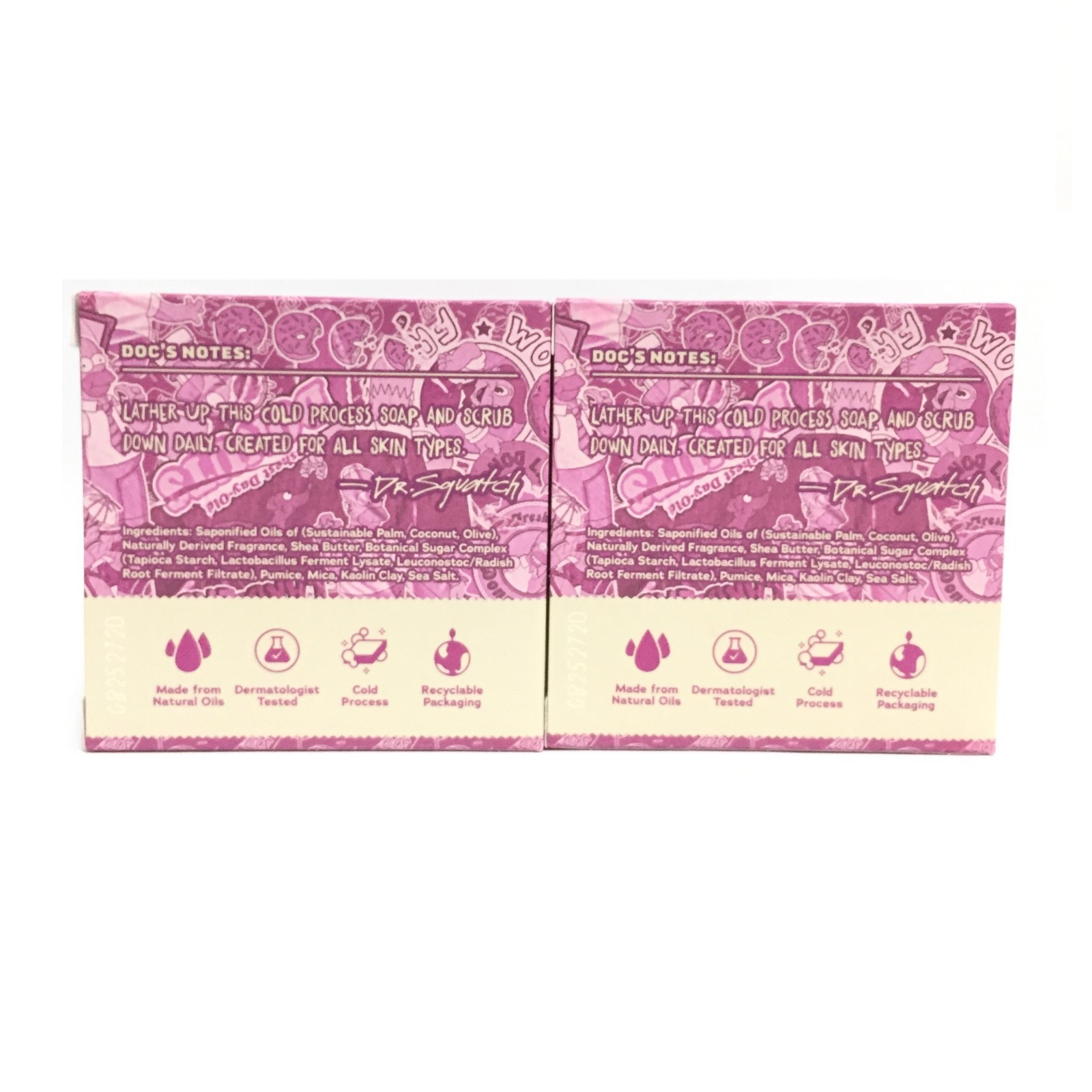 (2 PACK) Dr. Squatch Men’s Natural Soap – D’OH-NUT Delirium/The Simpsons, 5 oz