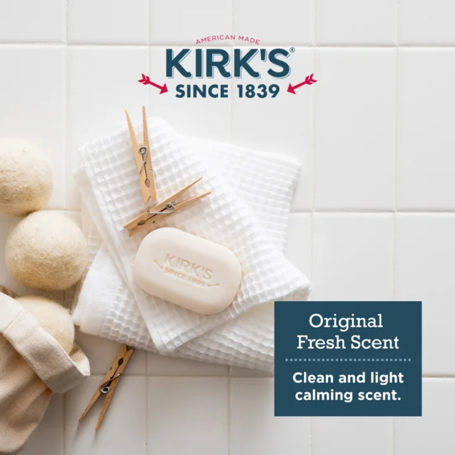 2 PACK Kirk’s Castile Bar Soap Made With Premium Coconut Oil 8 Bars – 4 oz Each