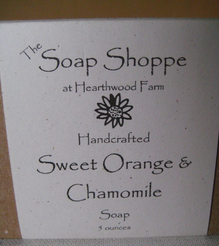 The Soap Shoppe at Hearthwood Farm Handcrafted Sweet Orange & Chamomile 5 ounces