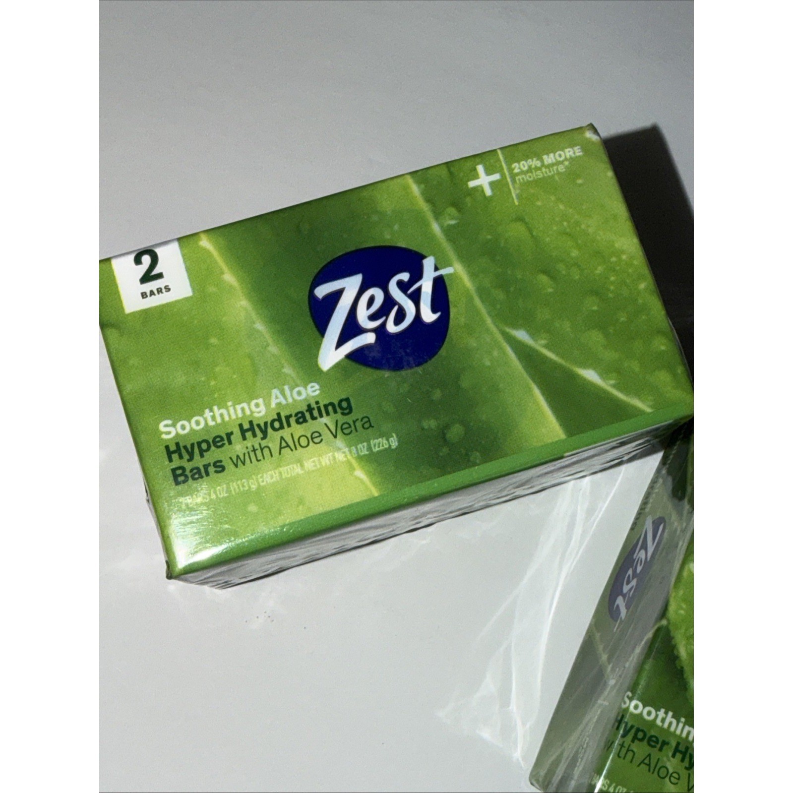 Zest Soothing Aloe Hyper Hydrating Bars Soap 4oz 4 Bars Total 2 Packs of 2
