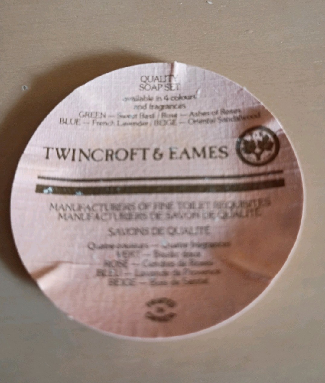 Twincroft & Eames Soap Set 4 Round Bars Floral Vintage Sweet Basil Lavender NOS