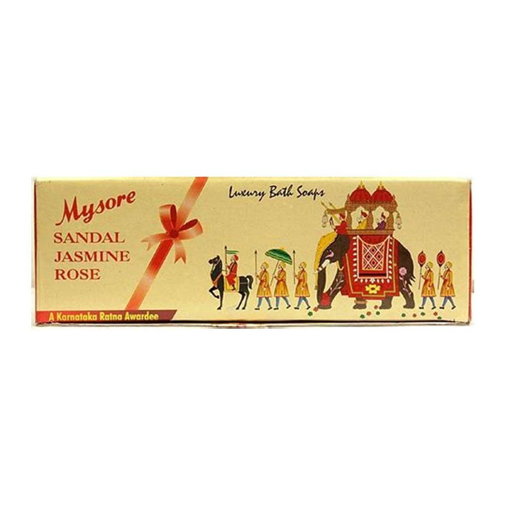 Mysore Sandal Jasmine & Rose Bathing Soap 450g (150g x Pack of 3)