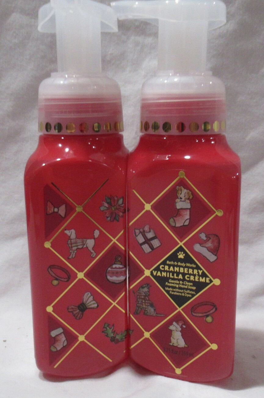 Bath & Body Works Gentle & Clean Foaming Hand Soap Set 2 CRANBERRY VANILLA CREME