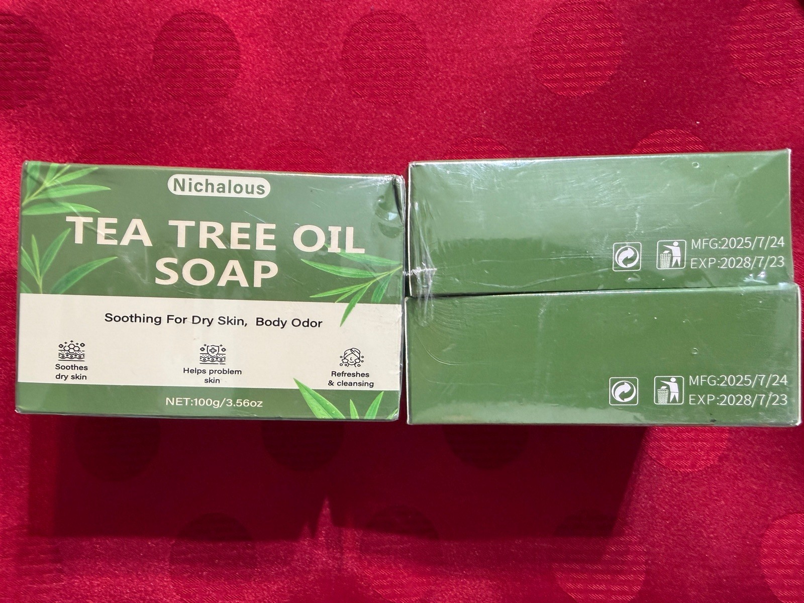 4 Bar Soaps Tea Tree Soap, Purifying Body Soap Bar W/ Tea Tree Oil & Coconut Oil