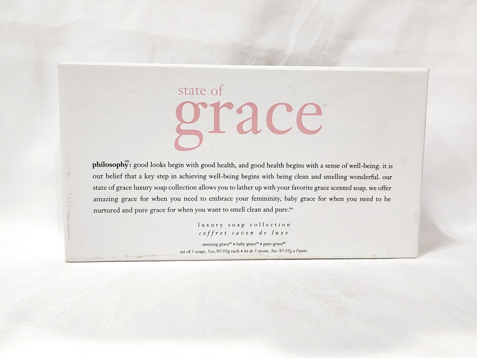 Philosophy State of Grace AMAZING BABY PURE Luxury Soap Bar Set 3 oz/85.05g New