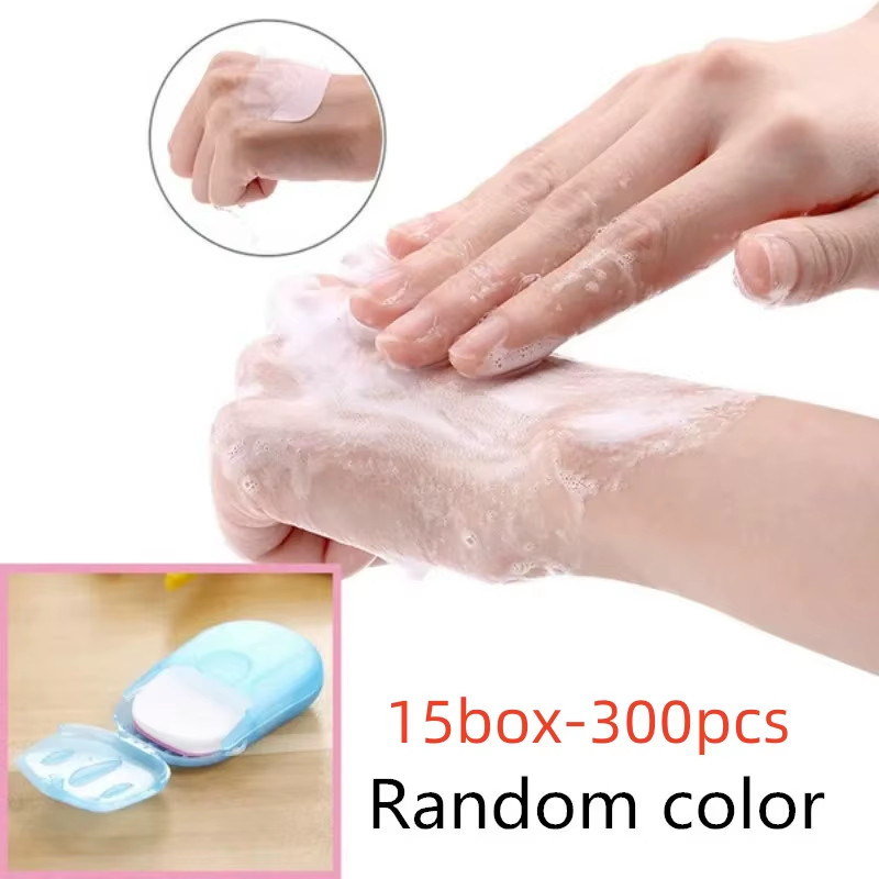 Portable Soap Paper Disposable Travel Camping Mini Cleaning Soaps for Washing Cl