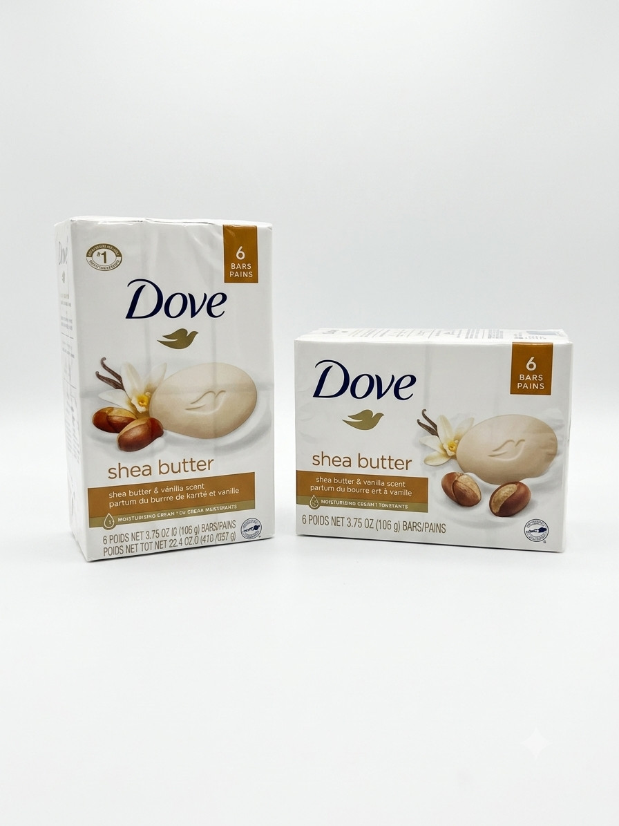 Dove Purely Pampering Shea Butter Vanilla Bar Soap – 72 Bar Bulk Case (12x 6-pk)