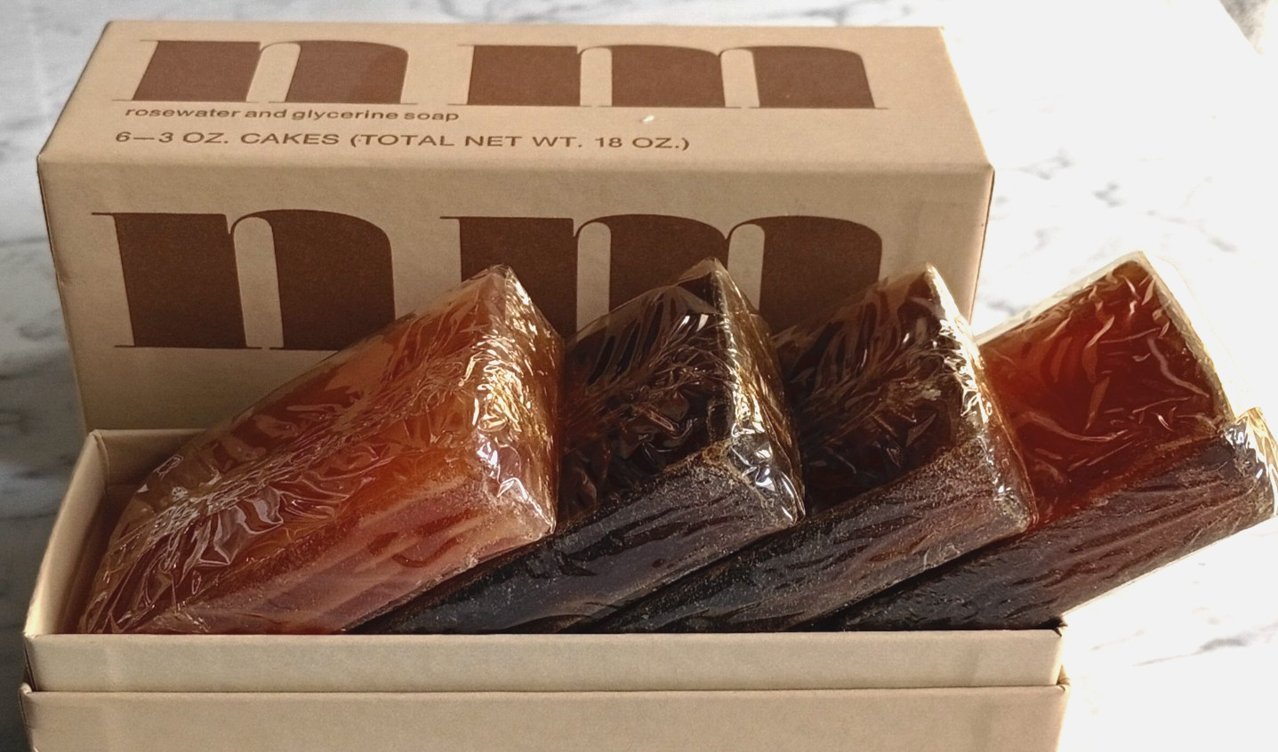 FOUR Neiman Marcus Rosewater Glycerine 3 Oz Soap Bars UNUSED – IN NM BOX – RARE