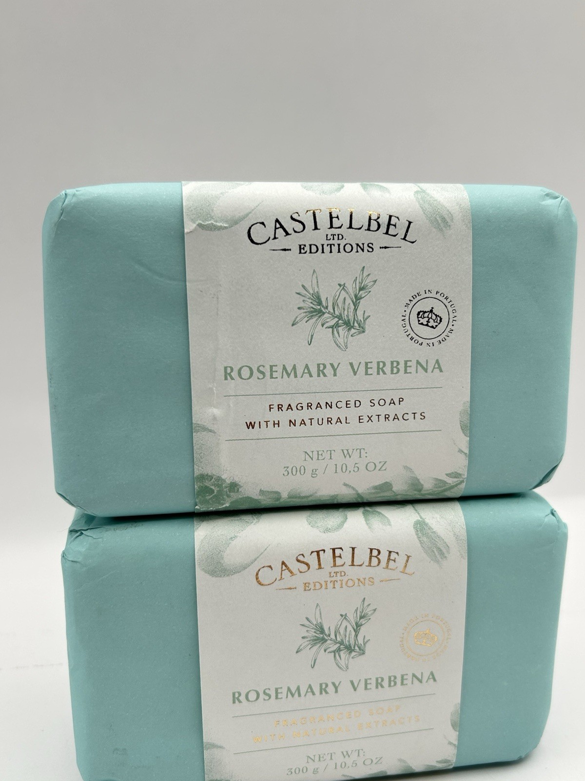2 Pack Castelbel 10.5oz Bar Soap Rosemary Verbena Large Scented Natural Extracts