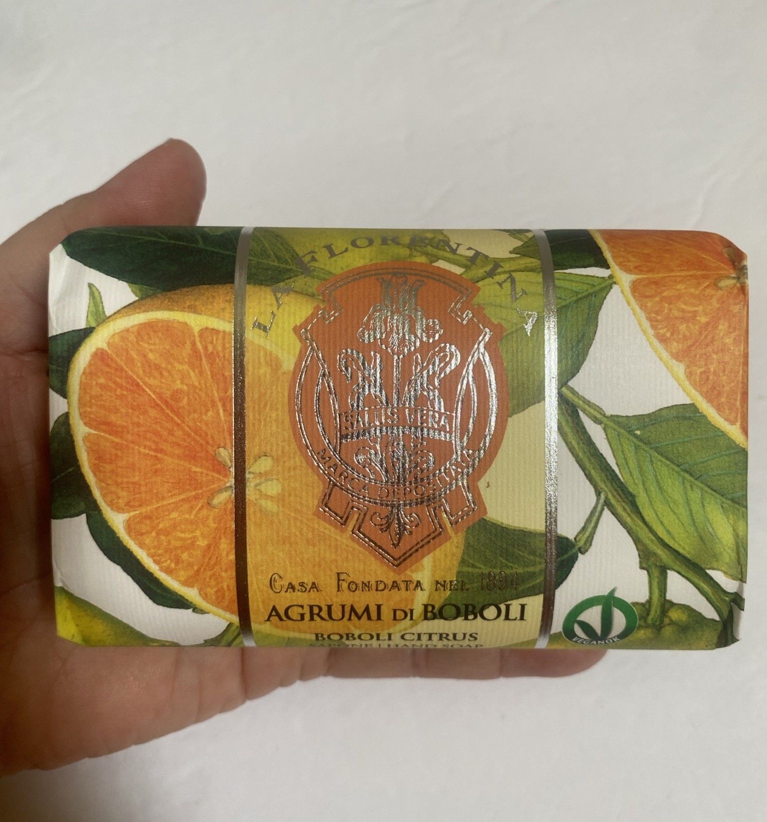 New La Florentina Boboli Citrus Vegan Hand Bath Soap Bar Made in Italy 200g 7 oz