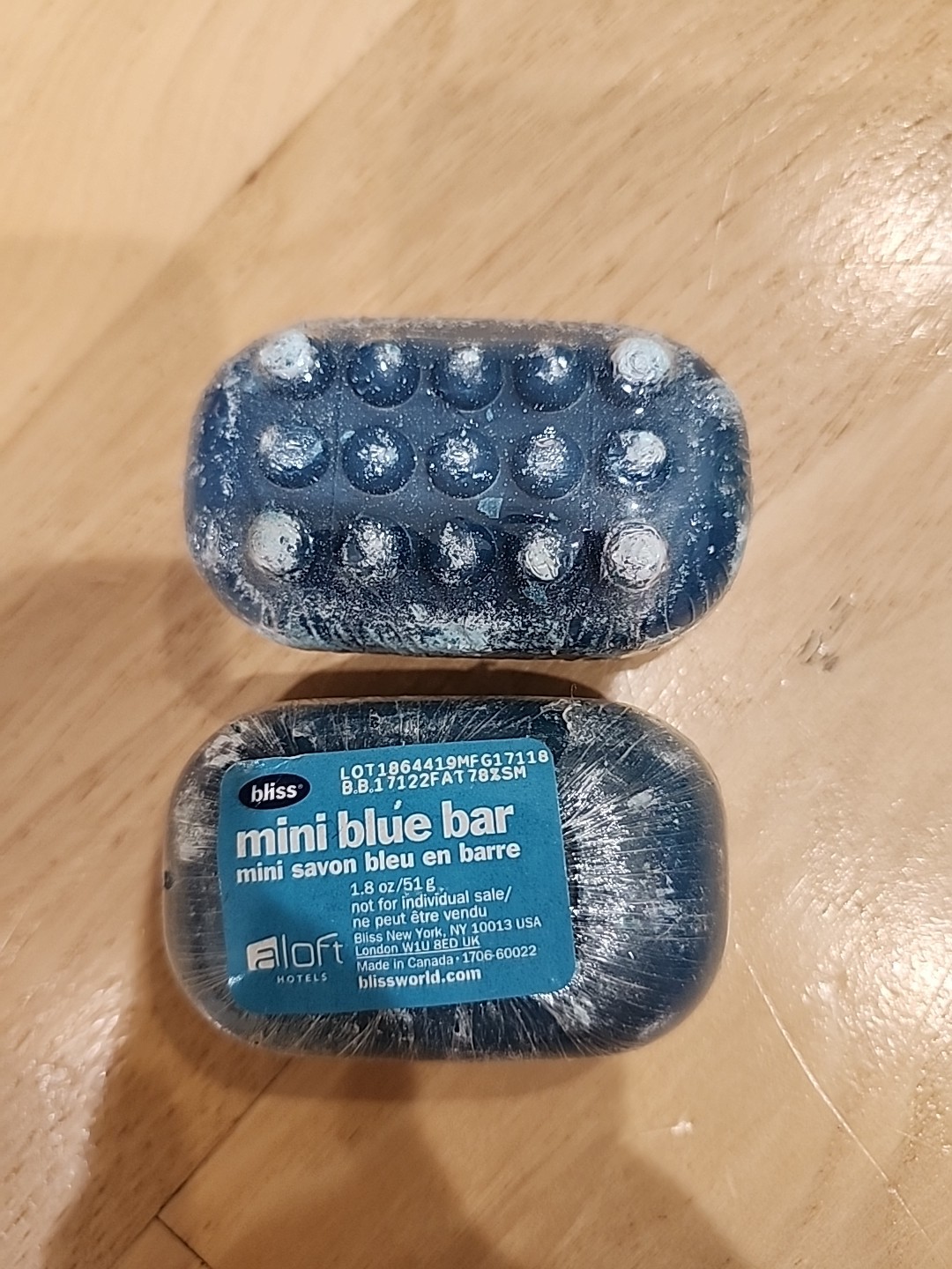 BLISS Mini Blue Massage Bar Soap Wrapped 1.8 oz / 51g Discontinued 2 Bars