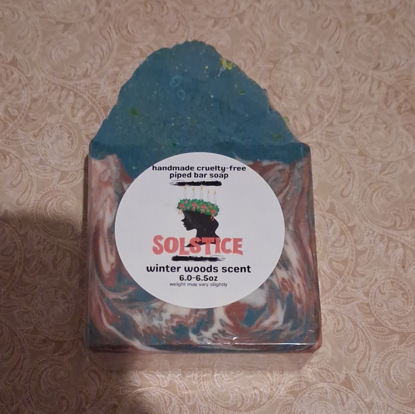 Bunny Slander Solstice Cruelty-Free Piped Bar Soap, Winter Woods, 6.0-6.5 oz