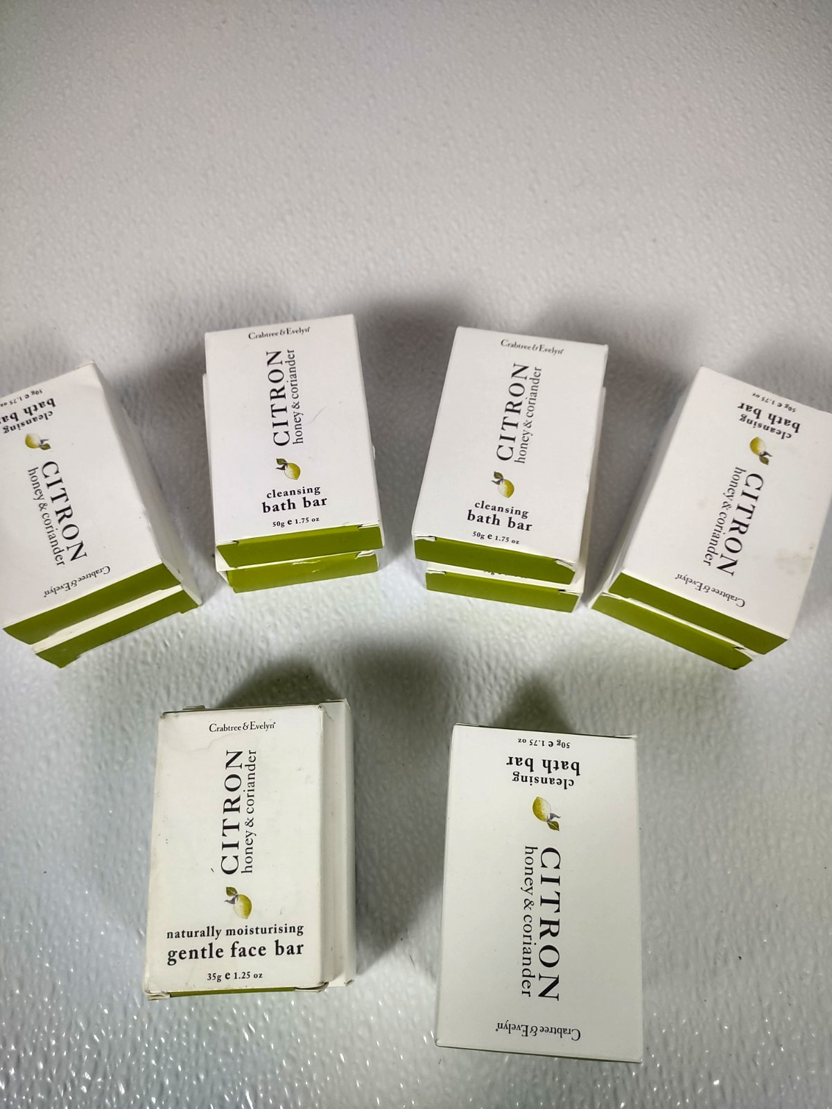 CRABTREE & EVELYN 12pc Citron Honey & Coriander Face & Bath Travel Size Bar Soap